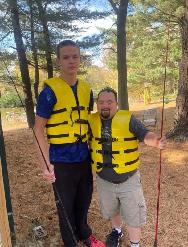 campers preparing to go fishing